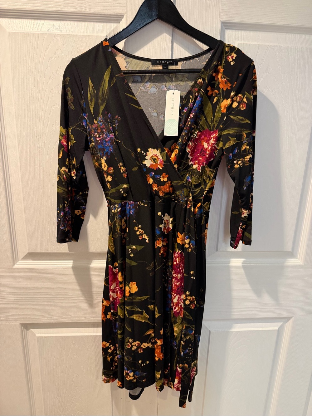 Hail3Y:23 Black Floral Wrap Dress